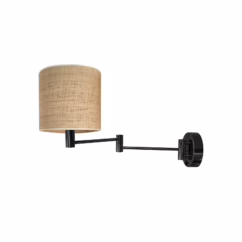 Euluna Solo wall light, cylinder, light jute