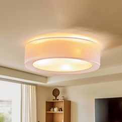 Euluna Tibu ceiling lamp, textile, ⌀50cm, cappuccino