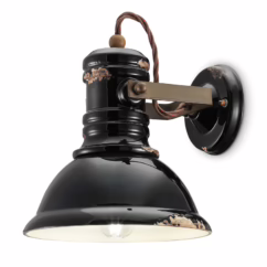 Ferroluce Ceramic wall lamp C1693 in industrial style black