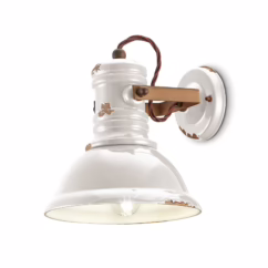 Ferroluce Ceramic wall lamp C1693 in white industrial style