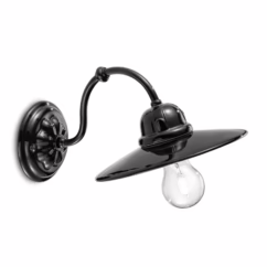 Ferroluce Edoardo wall light in retro Stil, black