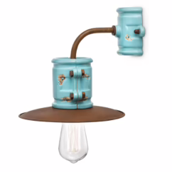 Ferroluce Nicolo wall light in Vintage Stil, turquoise