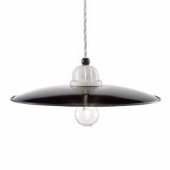 Ferroluce Retro pendant light C1612 black and white