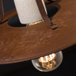 Ferroluce Small Riccardo pendant light with a rustic look