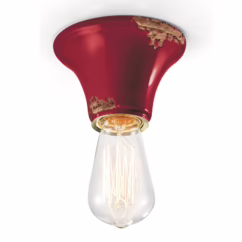 Ferroluce Vintage ceiling light C132 wine red