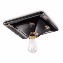 Ferroluce Vintage ceiling light C136 black