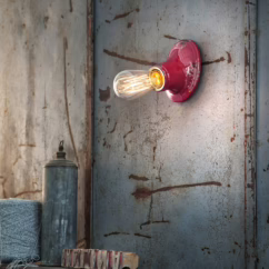 Ferroluce Vintage style wall light C115 wine red