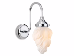 Firstlight 2899CH Flame 1 Light Wall Light In Chrome Finish With Opal Flame Glass IP44