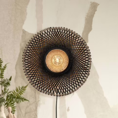 GOOD & MOJO Kalimantan wall, black/natural, ⌀ 44cm