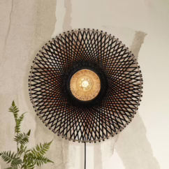 GOOD & MOJO Kalimantan wall, black/natural, ⌀ 60cm