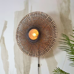 GOOD & MOJO Kalimantan wall, black/natural, ⌀ 87cm