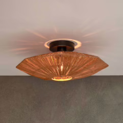 GOOD & MOJO Panama ceiling light, brown, ⌀ 45 cm, raffia