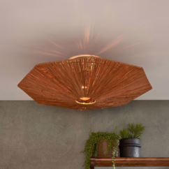 GOOD & MOJO Panama ceiling light, brown, ⌀ 65 cm, raffia