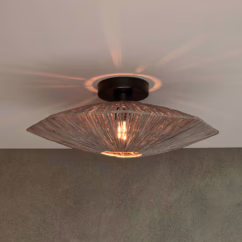 GOOD & MOJO Panama ceiling light, dark grey, ⌀ 45cm, raffia