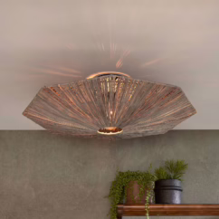 GOOD & MOJO Panama ceiling light, dark grey, ⌀ 65cm, raffia