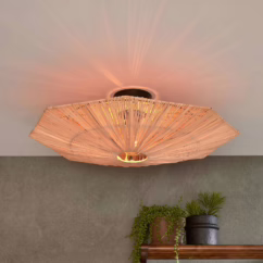 GOOD & MOJO Panama ceiling light, natural, ⌀ 65 cm, raffia