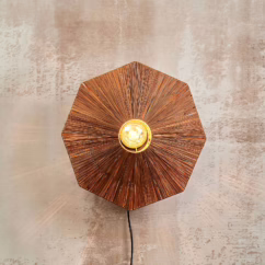 GOOD & MOJO Panama wall light, brown, ⌀ 45 cm, plug