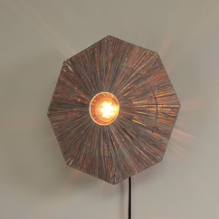 GOOD & MOJO Panama wall light, dark grey, ⌀ 45 cm, plug
