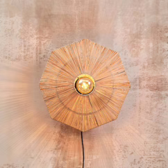 GOOD & MOJO Panama wall light, natural, ⌀ 45 cm, plug