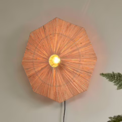 GOOD & MOJO Panama wall light, natural, ⌀ 65 cm, plug