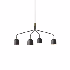 GUBI Howard 4-bulb chandelier 134x103 cm gunmetal