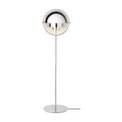GUBI Multi-Lite floor lamp, height 148 cm, chrome/chrome
