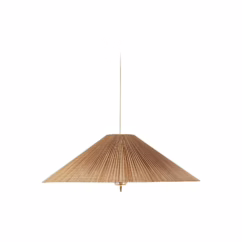 GUBI pendant light 1972, brass, bamboo lampshade, ⌀ 62 cm