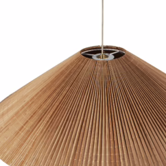 GUBI pendant light 1972, brass, bamboo lampshade, ⌀ 93 cm