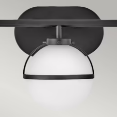 HINKLEY Hollis bathroom wall light black/opal 3-bulb