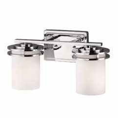 KICHLER Hendrik LED wall light IP44 chrome/glass, 2-bulb
