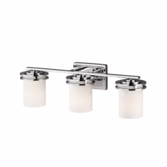 KICHLER Hendrik LED wall light IP44 chrome/glass, 3-bulb