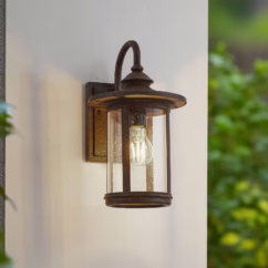 Lindby Zayn outdoor wall light, rust-coloured, glass, IP23