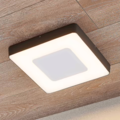 Lucande LED outdoor ceiling light Sora, angular, sensor, IP54