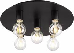 Modern Matt Black Vintage Edison Industrial Retro 5 Ceiling Light for Edison Lamps