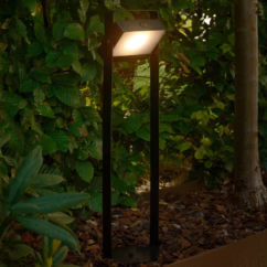 Nordlux Saulio solar LED path light, black, aluminium, IP44