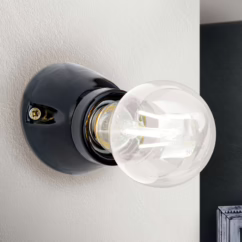 ORION Frost wall light, ceramics, black