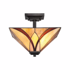QUOIZEL Asheville ceiling light Tiffany design, 30.5 cm