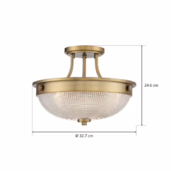 QUOIZEL Ceiling light Mantle glass diffuser antique brass