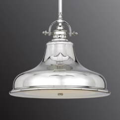QUOIZEL Emery hanging lamp 1-bulb silver 34.3 cm