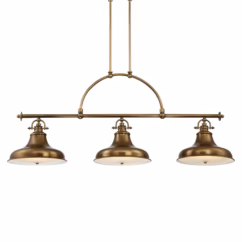 QUOIZEL Emery hanging light 3-bulb brass