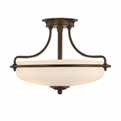 QZ-GRIFFIN-SFS-PN 3 Light Sml Bronze Semi Flush Ceiling Light