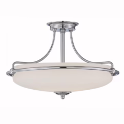QZ/GRIFFIN/SFM C 4 Light Med Chrome Semi Flush Ceiling Light