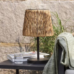 STAR TRADING LED table lamp Cesta 48cm brown/black plastic/metal
