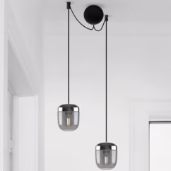 UMAGE Acorn hanging lamp 2-bulb smoky grey steel