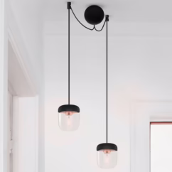 UMAGE Acorn pendant lamp two-bulb, black/copper