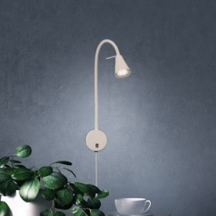 Briloner LED wall light Tusa, beige, metal, 45 cm, flexible arm, GU10