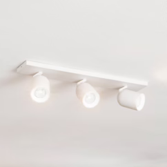 Arcchio spotlight Brinja, white, angular, Ø 7 cm, 3-bulb, GU10