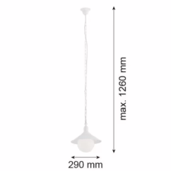 Argon Enduro outdoor hanging light, white, steel, glass, IP44, E27