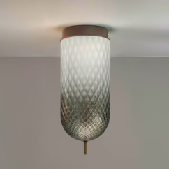 OLEV LED ceiling lamp Curuba, brown, glass, height 40 cm 2,700 K