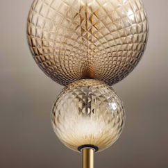 OLEV LED floor lamp TERRA&LUNA, gold/amber, metal/glass, 927
